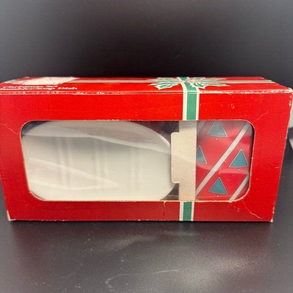 CHRISTMAS SET Vtg Ceramic Tumbler/Soap Dish NWT - Picture 2 of 4
